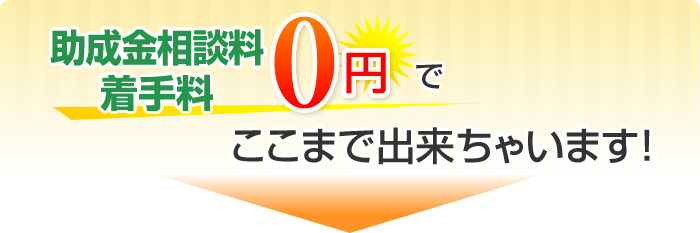 助成金相談料・着手料0円でここまでできちゃいます！